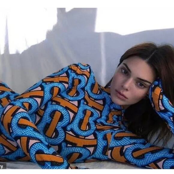 BURBERRY Monogram Women’s Long Sleeve One Piece Bathing Suit Boddysuit XL - Picture 3 of 8